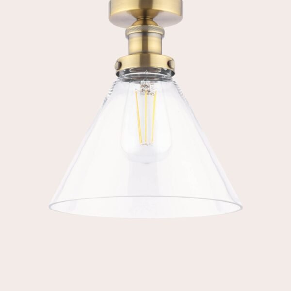 Isaac Semi Flush Antique Brass