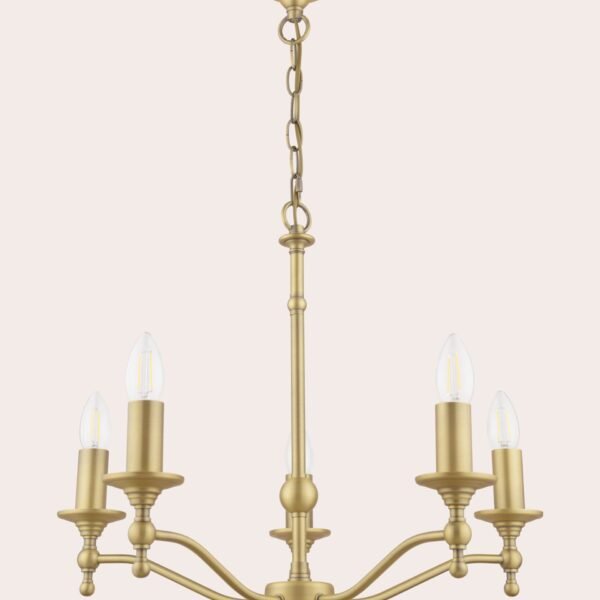 Ludchurch 5 Light Pendant Soft Matt Antique Brass
