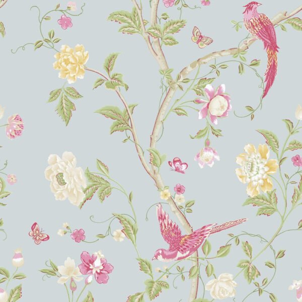 WALLPAPER SUMMER PALACE DUCK EGG COLOR, MATTE FINISH