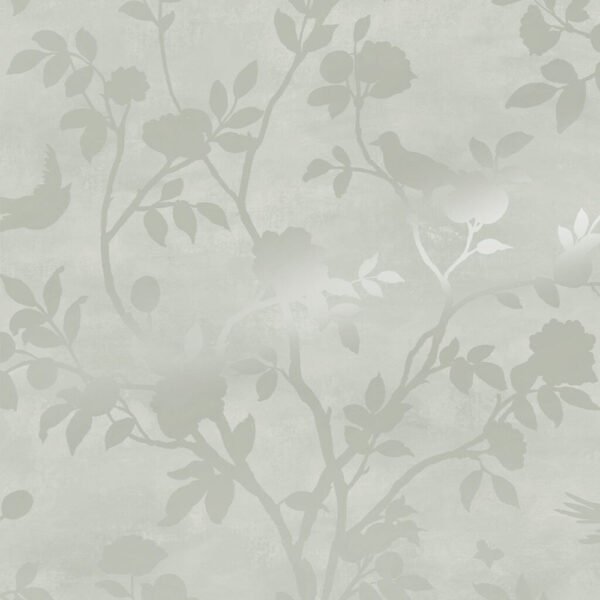 WALLPAPER EGLANTINE SILHOUETTE COLOR WATER OF THE NILE, PEARL FINISH