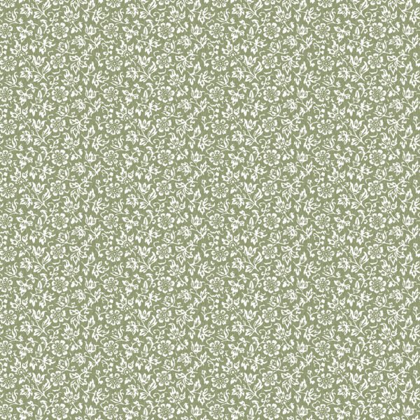 WALLPAPER SWEET ALYSSUM COLOR GREEN MOSS, MATTE FINISH