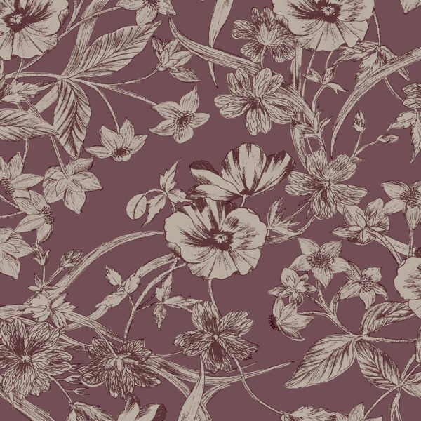 WALLPAPER SUMMERHILL COLOR LIGHT BLACKBERRY, MATTE FINISH