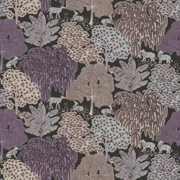 WALLPAPER GARWOOD GROVE COLOR VIOLET GRAY, MATTE FINISH