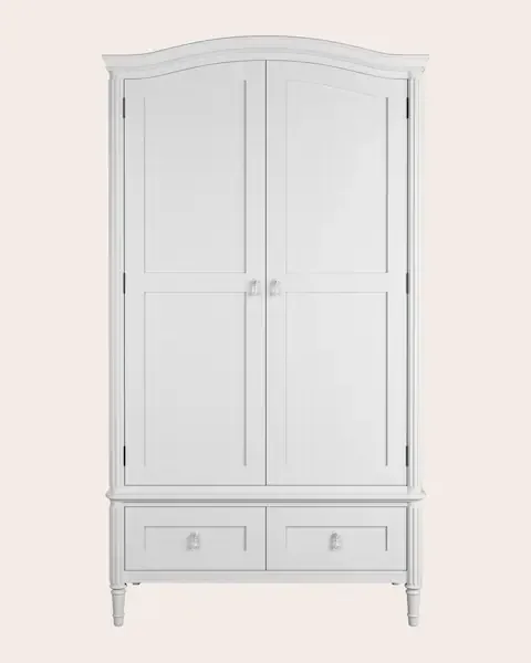 White Washed Bramford Double 2 Drawer Wardrobe