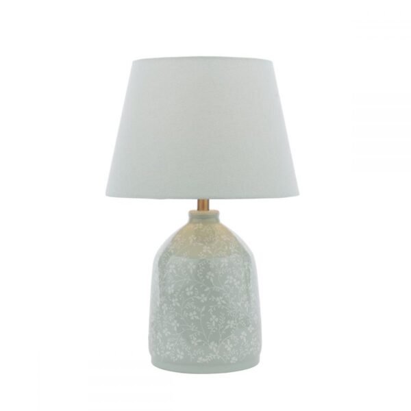 Campion teal blue table lamp with shade