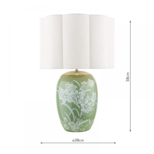Green floral table lamp Pashley Laura Ashley