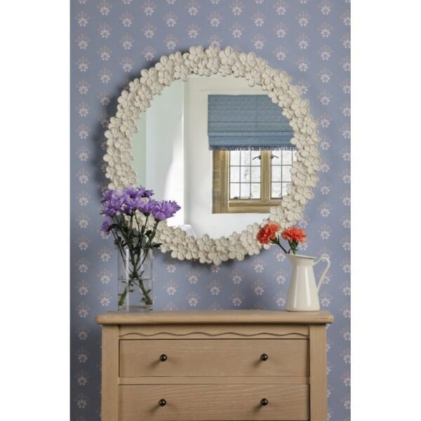 Romsey Laura Ashley 65cm White Round Mirror