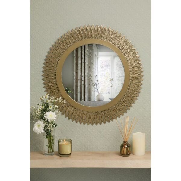 Rushden Laura Ashley 60cm Round Gold Mirror