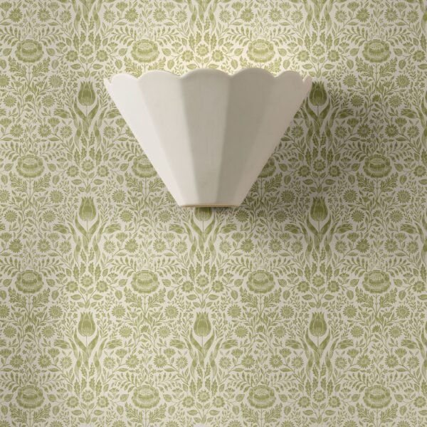 Scallop Laura Ashley white ceramic wall light
