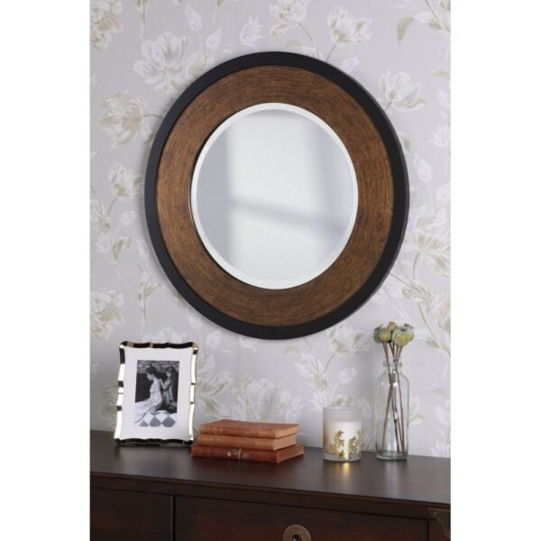 Cara Small Round Speckled Bronze Mirror Face