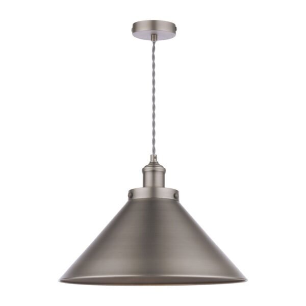 Rufus Large Ceiling Pendant 1 Light Industrial Nickel