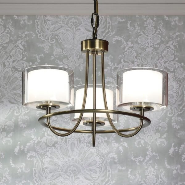 Southwell x3 antique brass chandelier