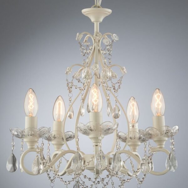 5-arm ceiling lamp shamley white