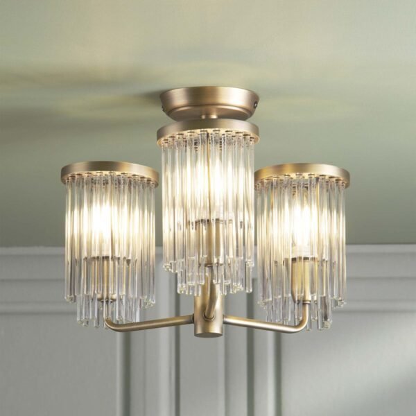 Hilcote Antique Matte Brass Ceiling Lamp 36.5 cm x 26.5 cm