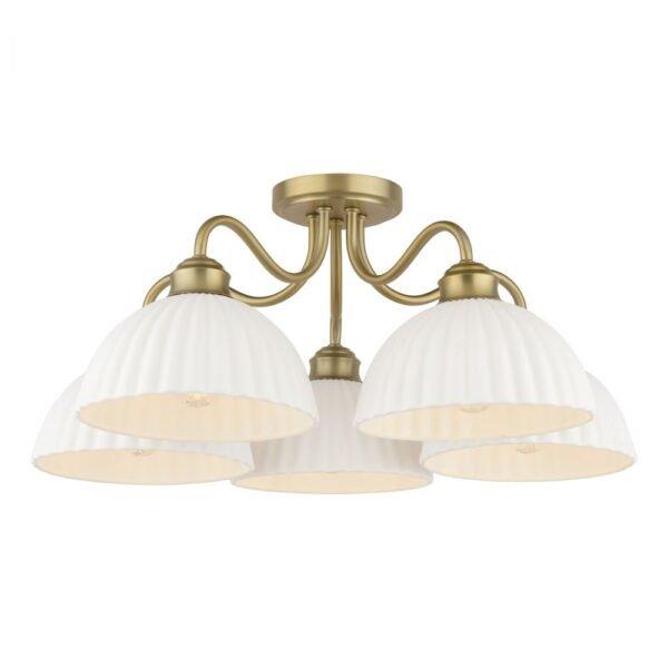 Durford semi-recessed ceiling lamp 5 matte brass lights