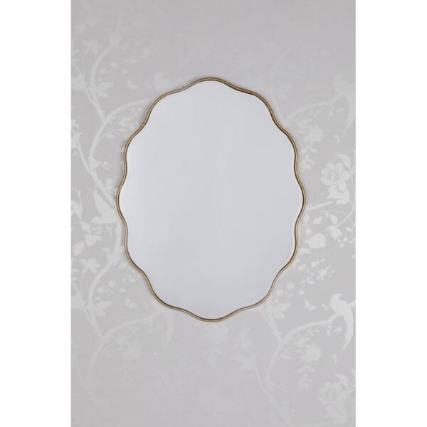 Medora Oval Mirror, Gold, Wavy Edge