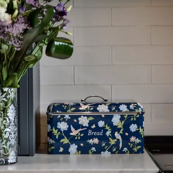 Laura Ashley Elveden Navy Stainless Steel Bread Basket