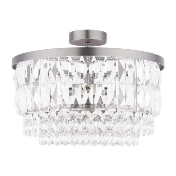 Rhosill Semi Ceiling Light 3 Lights Pewter