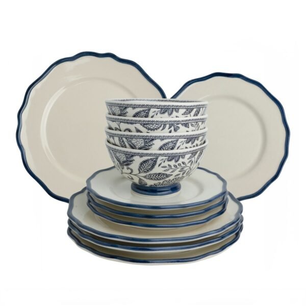 12 Piece Hedingham Blue Dinnerware Set