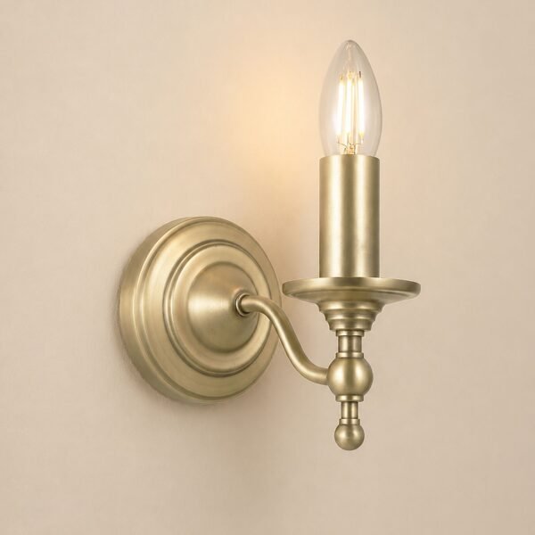 LUDCHURCH 1 LIGHT WALL LIGHT SOFT MATT ANTIQUE BRASS