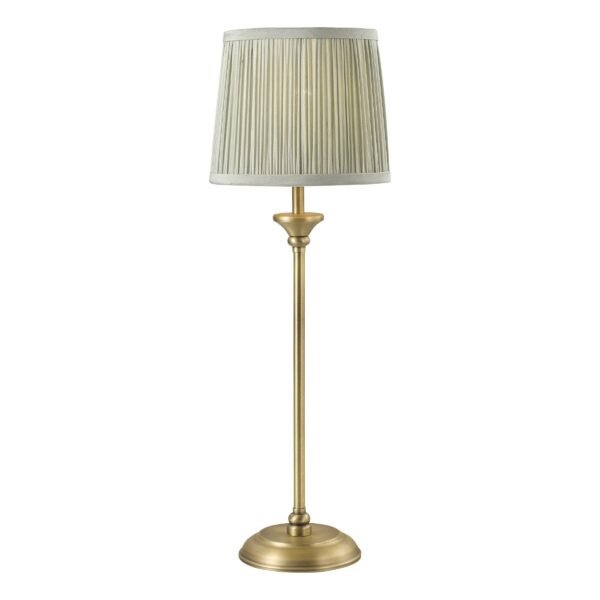 HEMSLEY TOUCH TABLE LAMP ANTIQUE BRASS GREEN