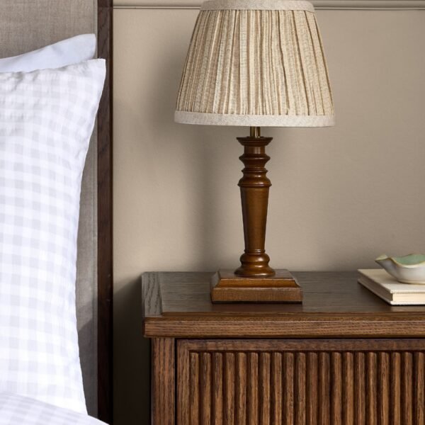 TATE DUO TABLE LAMP DARK WOOD STAIN
