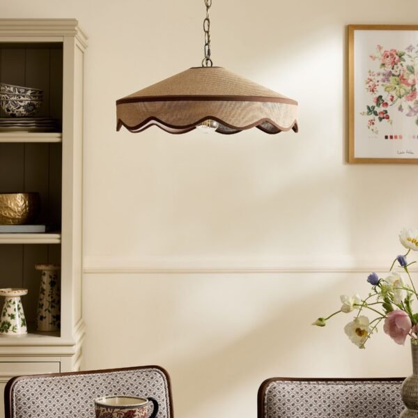 BUCKENHAM 1 LIGHT PENDANT DARK RATTAN